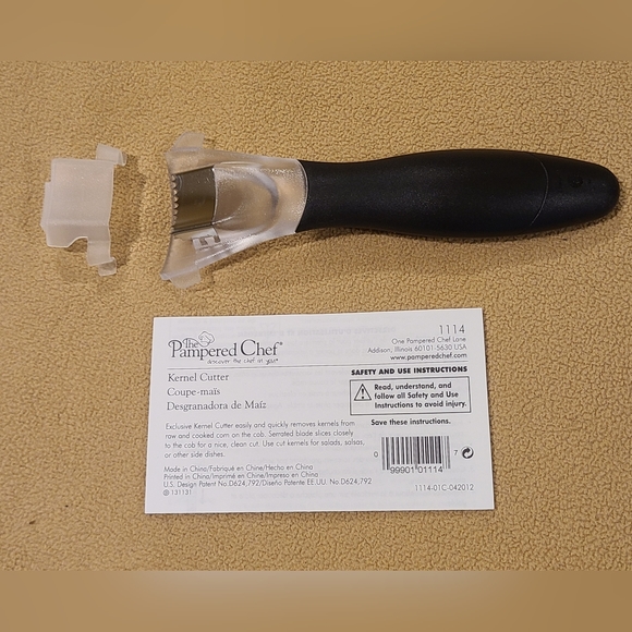 Pampered Chef Kernel Cutter #1114 & Boil Control #2520 LIKE NEW - Picture 2 of 3